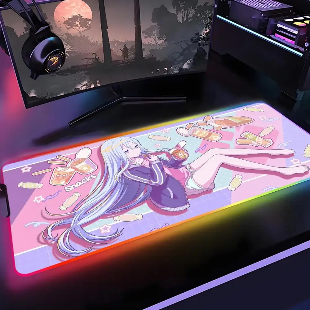 

2024 Birthday Character PJSK Mouse Pad Gamer Rgb Desk Mat Back Light Led Mousepad Setup Gaming Accessories Deskmat Big Mousepad