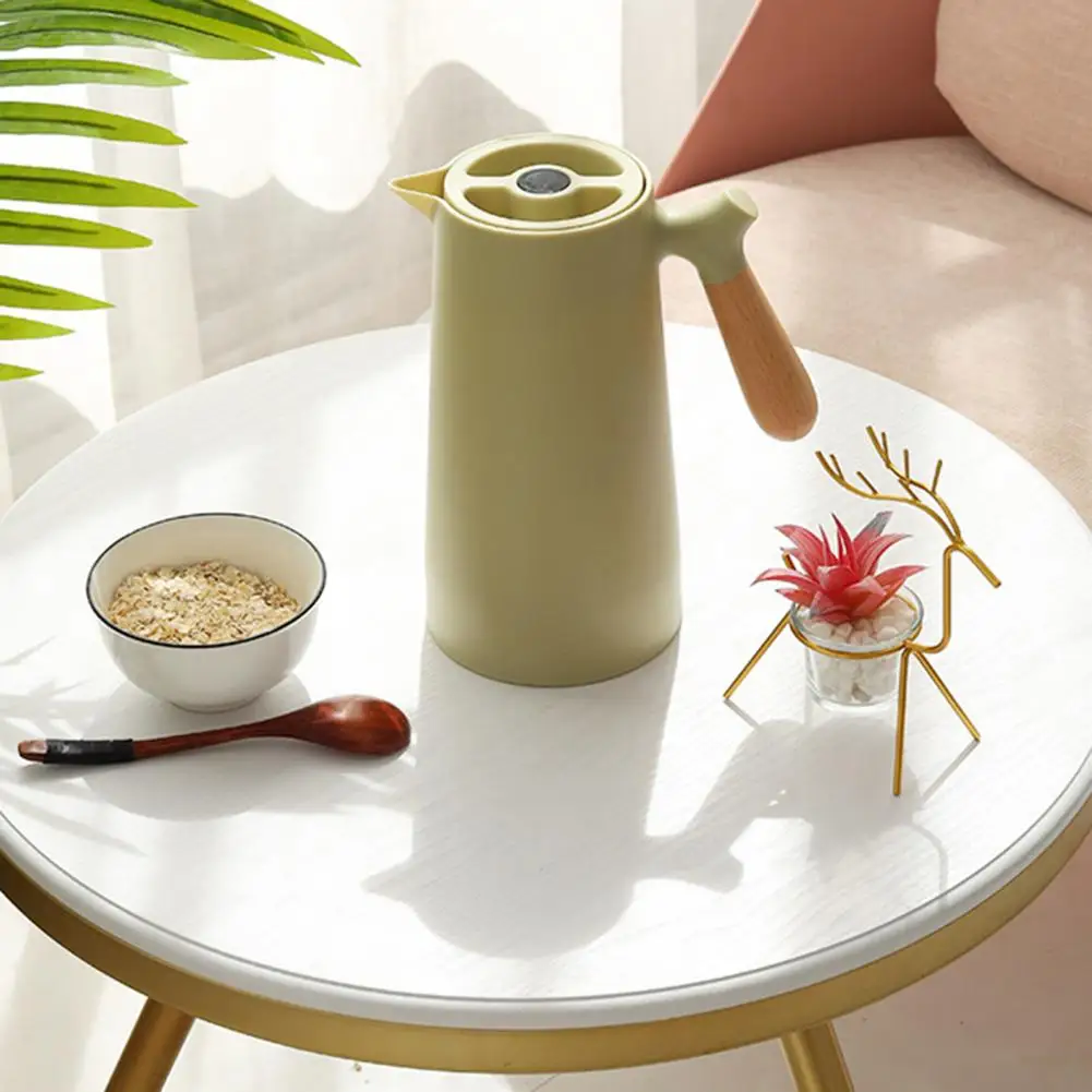 Heat Resistant Glass Kettle Thermal Flask 1000ml Vacuum Insulated Water Bottle with Wood Handle Leak-proof Kettle for Home