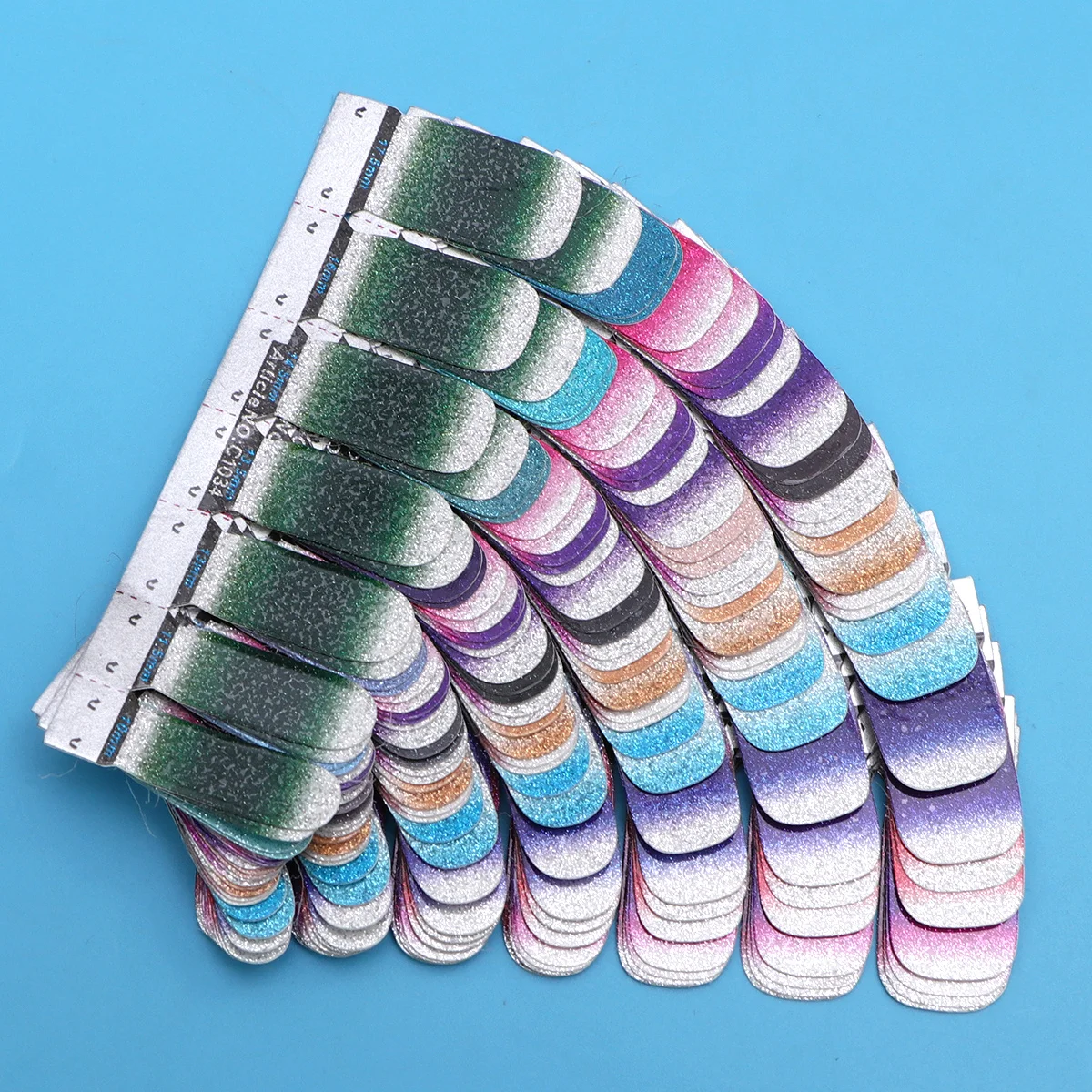 14 Uds. De pegatinas para uñas en polvo con purpurina, calcomanías artísticas de Color degradado para fiesta de moda, cumpleaños, vacaciones, pegatinas para uñas en polvo con purpurina