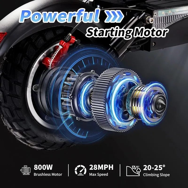 HOME. سكوتر كهربائي للبالغين، نطاق 28 ميل، سرعة علوية 28 ميجا في الساعة، سكوتر إلكتروني قابل للطي بمحرك 800 وات مع هوائي للطرق الوعرة مقاس 10 بوصات