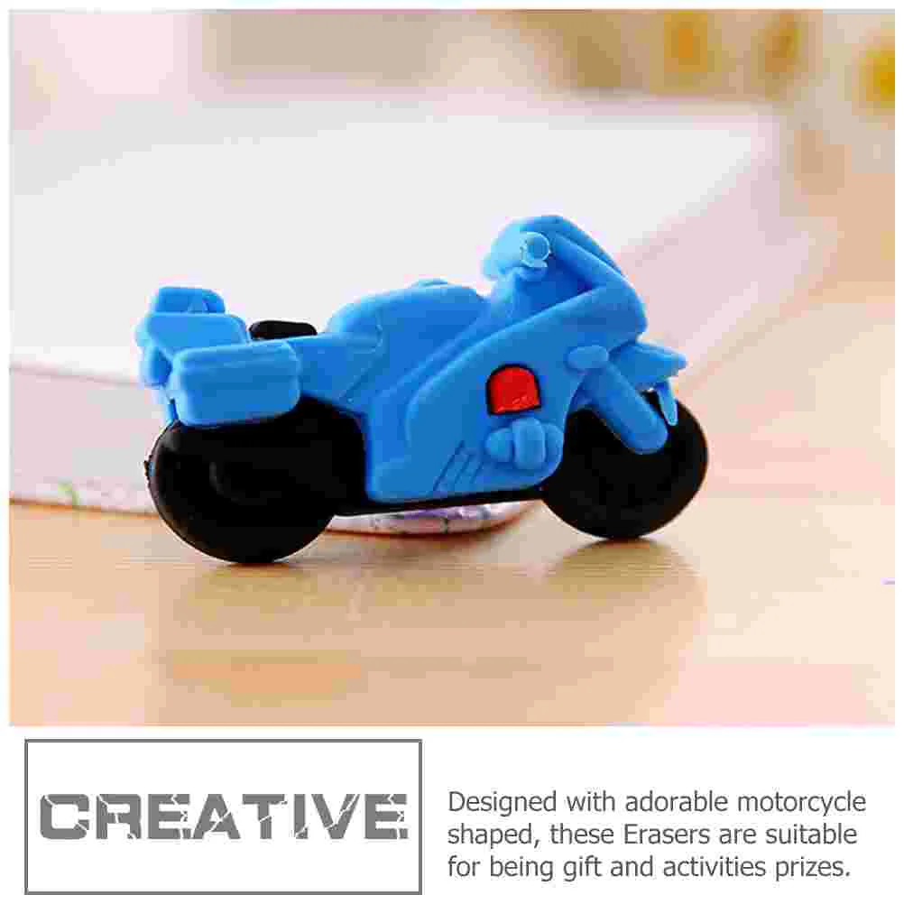 Eraser Painting Erasers Students Gifts Prizes Cool for Kids Motorbike Shaped Fun Bulk Toddler Motorcycle