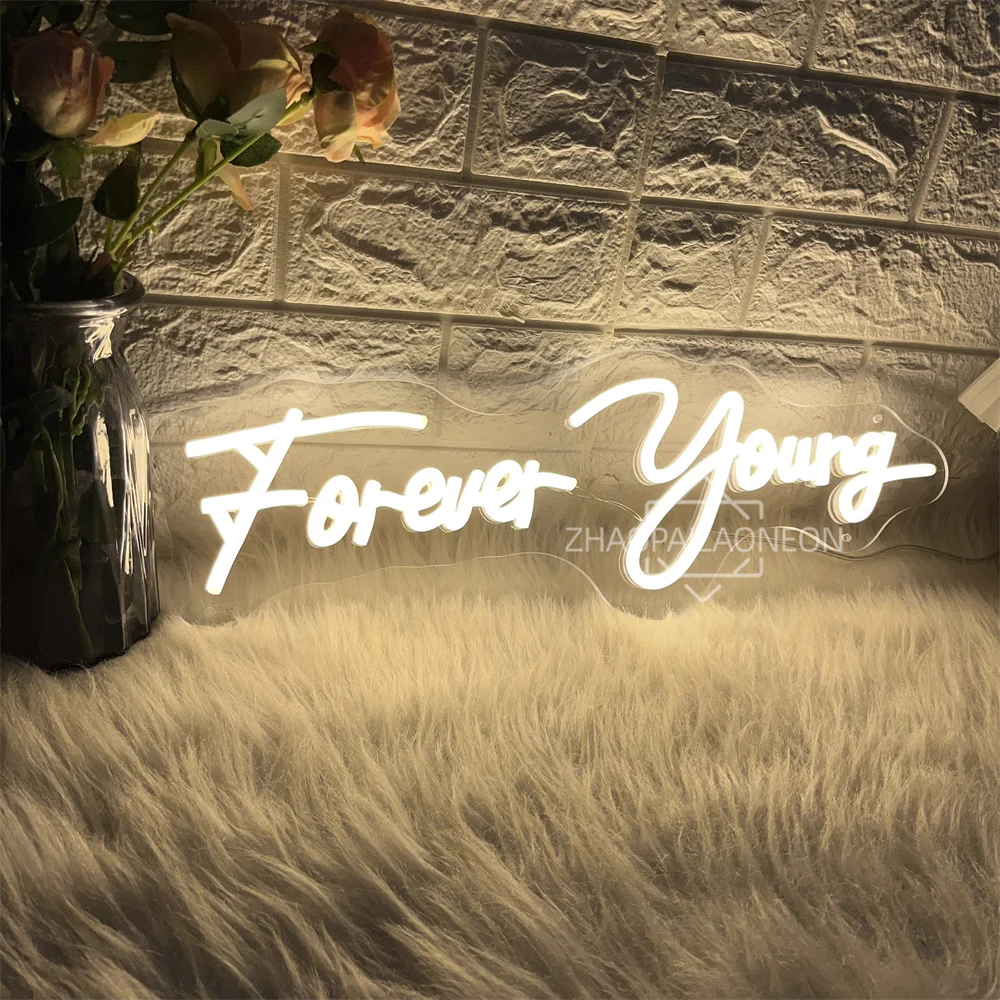 Forever young Neon Sign LED Wall Hanging Room Party Decor Neon Lights USB Home Party Bar Bedroom Wall Decoration Neon Signs