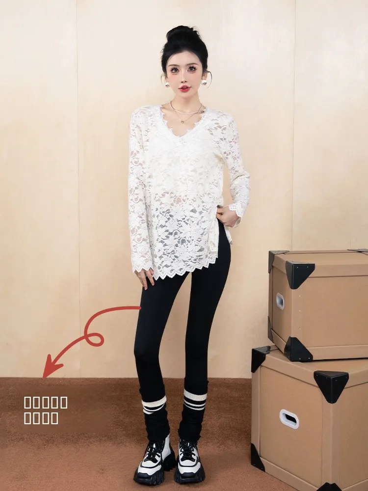 

LADIES FIRST Thiened Winter Butt Lifting Slimming Sl ark Skin Pants Women's Casual Long Trousers Butt Enhancing