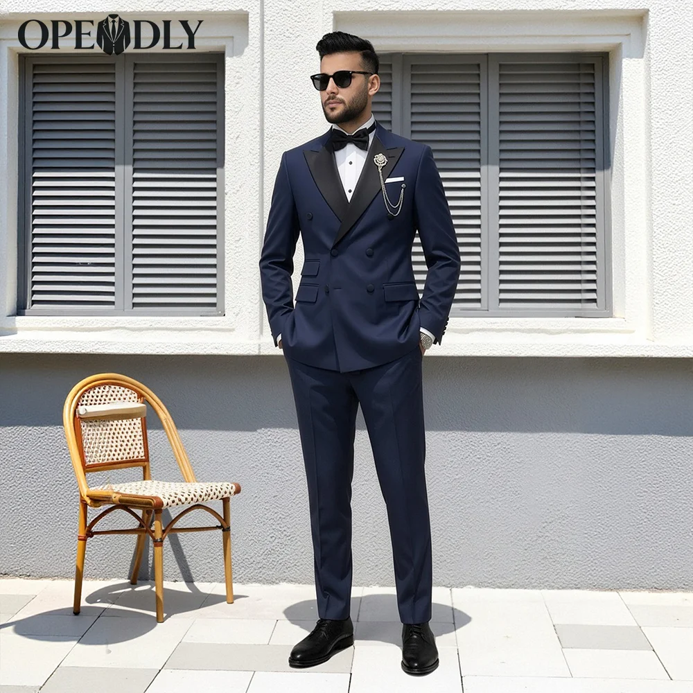 

Мужской костюм-тройка OPEODLY: приталенный пиджак на одной пуговице, жилет и брюки для торжественных мероприятий, свадеб и деловых встреч