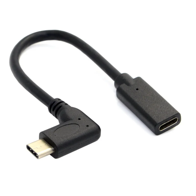1pcs 90 Degree Right Angled USB-C USB 3.1 Type C Male to Female Extension Data Cable for Tablet 20cm