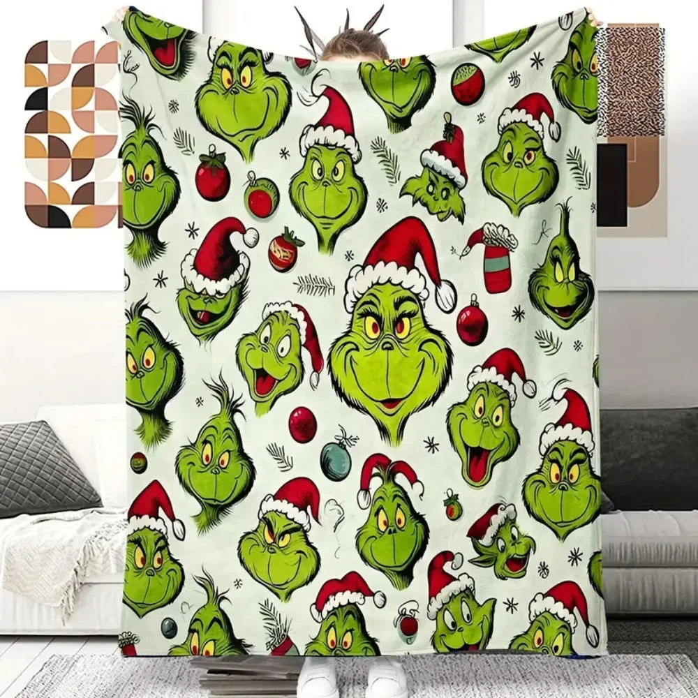 Natale verde Shaggy verde peloso mostro flanella coperta casa divano pausa pranzo coperta adulto regalo di natale coperte copertura pisolino