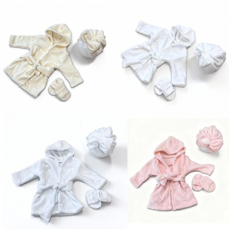 

Реквизит для детской фотосессии, комплект халатов, наряды для фотосъемки новорожденных, халат, полотенце, повязка на голову, тапочки, костюм, аксессуары для детской съемки