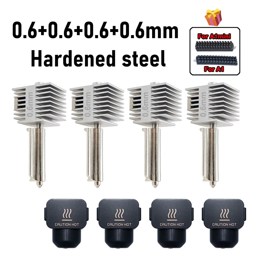 Verbessertes Hotend-Kit für Bambu Lab A2L/A1/A1 Mini All-in-One Hot-End-Baugruppe 0,2/0,4/0,6/0,8 mm gehärtete Stahldüse 3D-Drucker