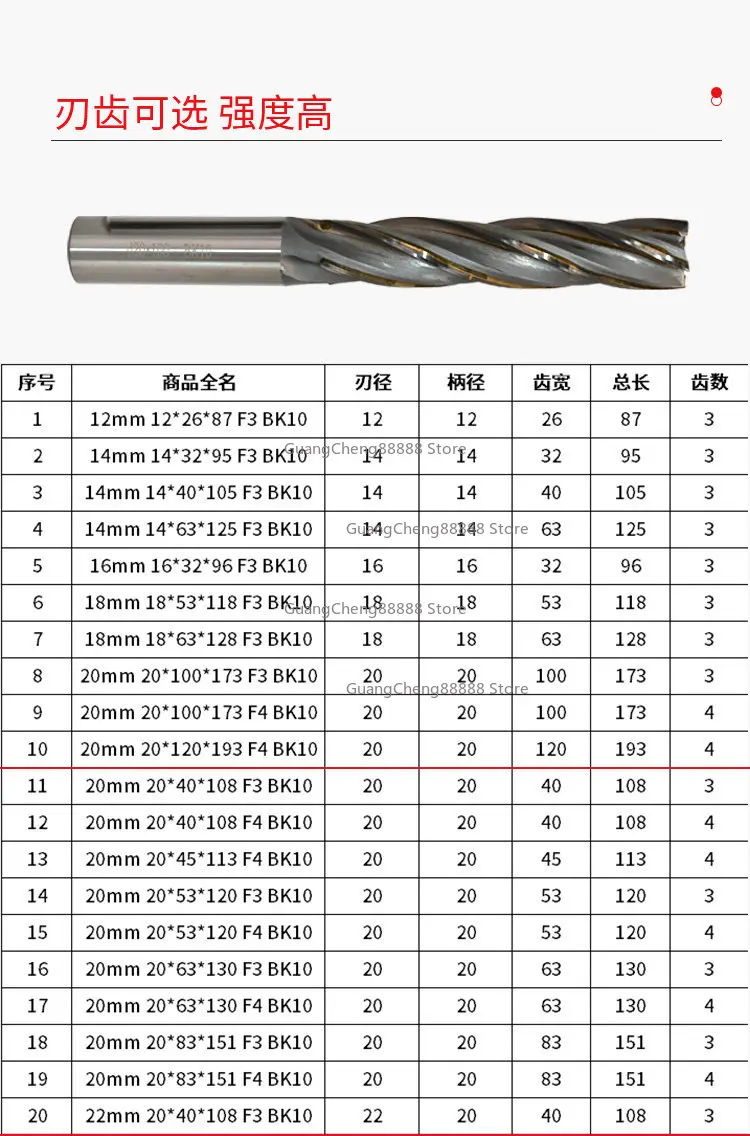 Extended Carbide Tungsten Steel Welding Three-blade Four-blade Large Head Milling Cutter