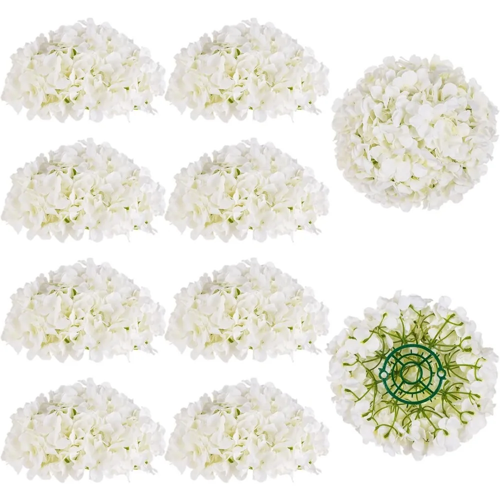

Hydrangea Artificial Flowers Ball Centerpieces 10 Pcs Fake Flowers White Silk Hydrangea Flower Balls