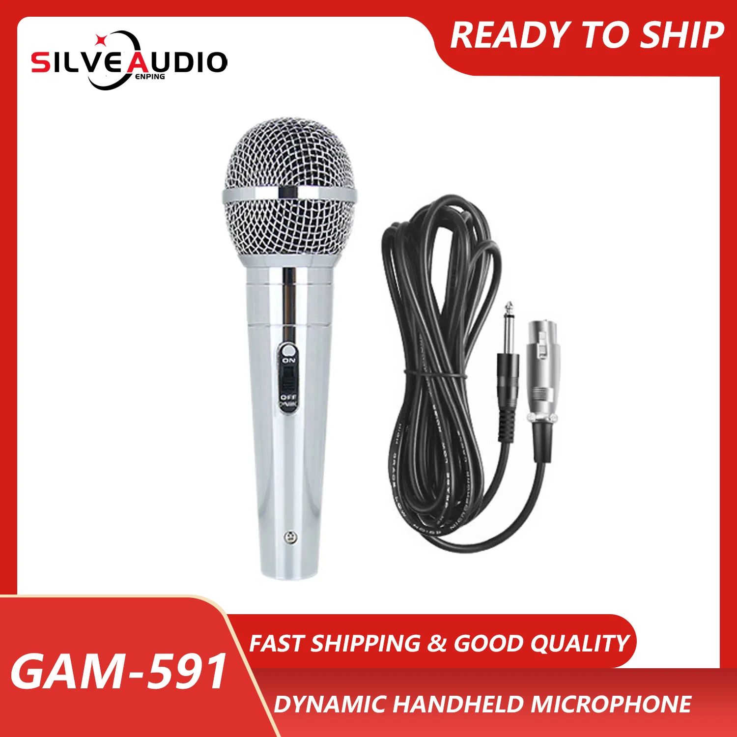 

GAM-591 Hot dynamic handheld microphone KTV home outdoor stage performance Karaoke meeting sound card live wired microphone