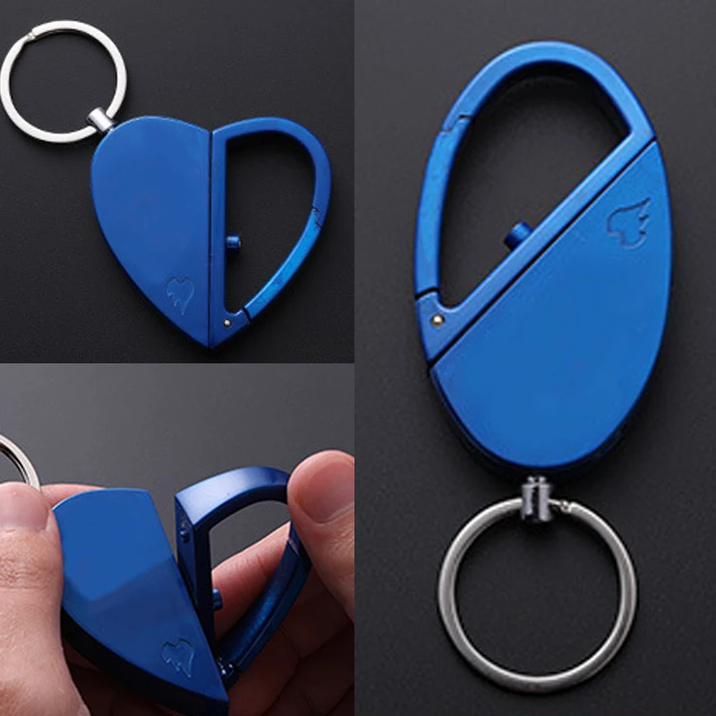 Creative USB Lighter Heart-shaped Folding Rechargable Lighter Portable Keychain Windproof Cigarette Lighters Gift For Women