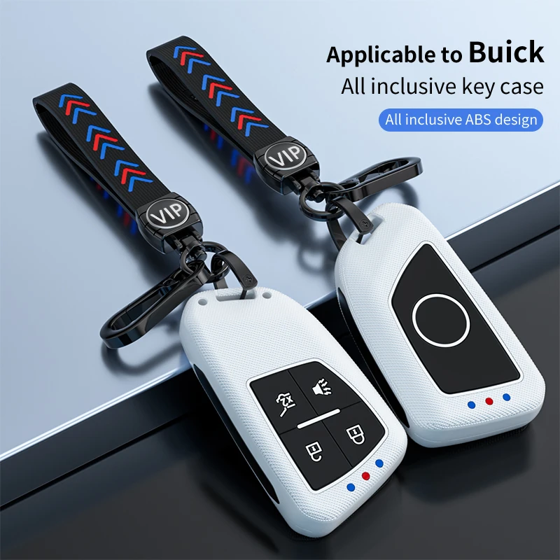 1PCS 3 4 Buttons ABS Car Remote Smart Key Case Cover Shell Fob Fit For Buick Auto Key Accessories With Black Keychain Shell Case