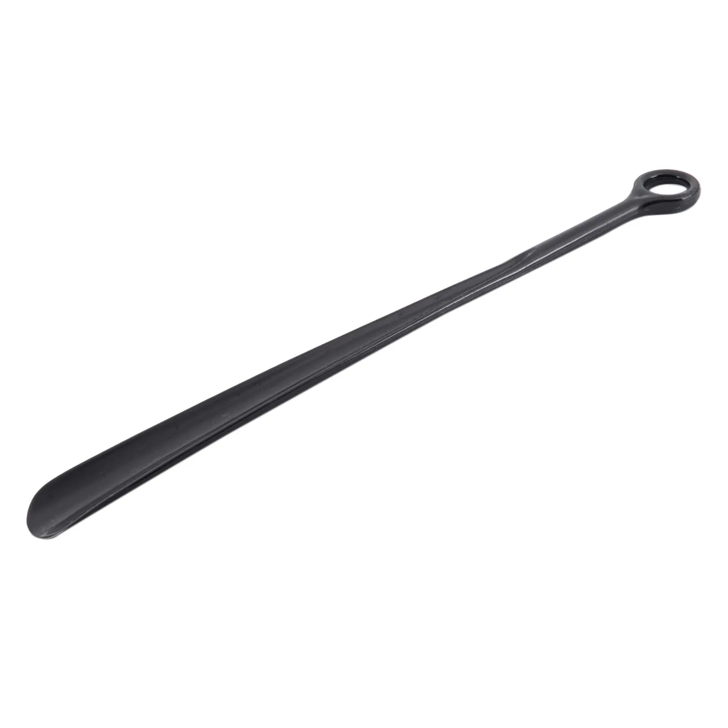 18.5inch Plastic Extra Long Handle Shoe Horn Shoehorn Flexible Easy Sturdy Slip Aid, 1x Black