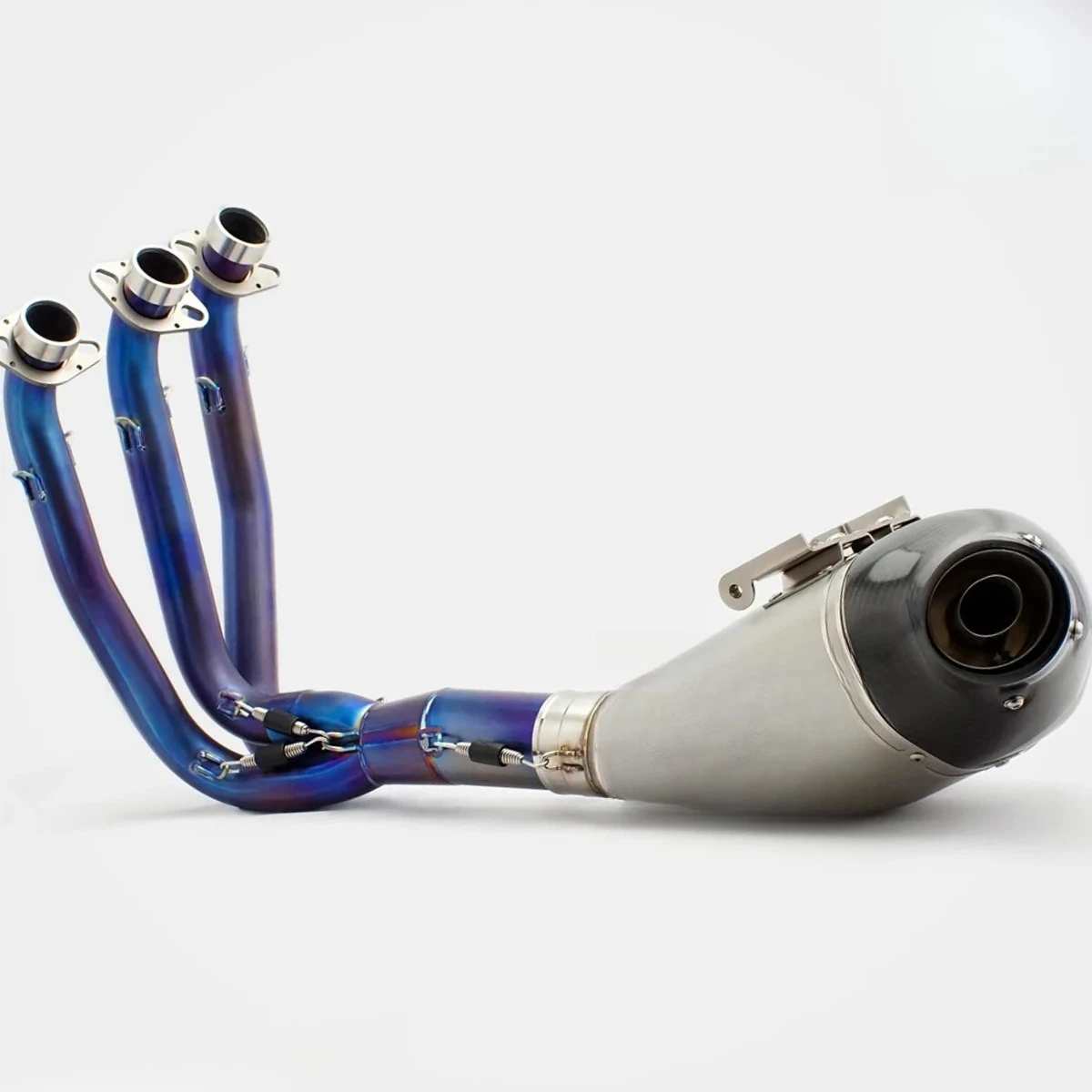 Suitable for the full CFMOTO 675SR-R / 675NK exhaust range: titanium alloy header + stainless steel semi-backpressure muffler.