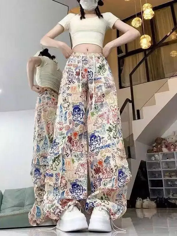 

plus Size High Waist Wide Leg Casual Pants Women's Spring Summer Dance Streetwear Workwear Comfortable Loose Fit Trousers