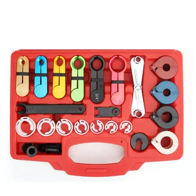 

22PCS/Set Quick Disconnect Tool Kit for Automotive AC Fuel Line and Transmission Oil Cooler Line Scissor Type Remover with Case