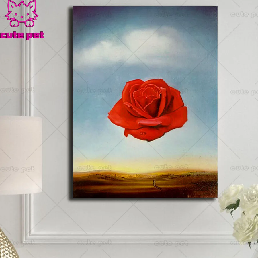 Salvador Dali Meditative Rose Flower New diamond embroidery mosaic diamond paintings full square round drill stitch cross decor