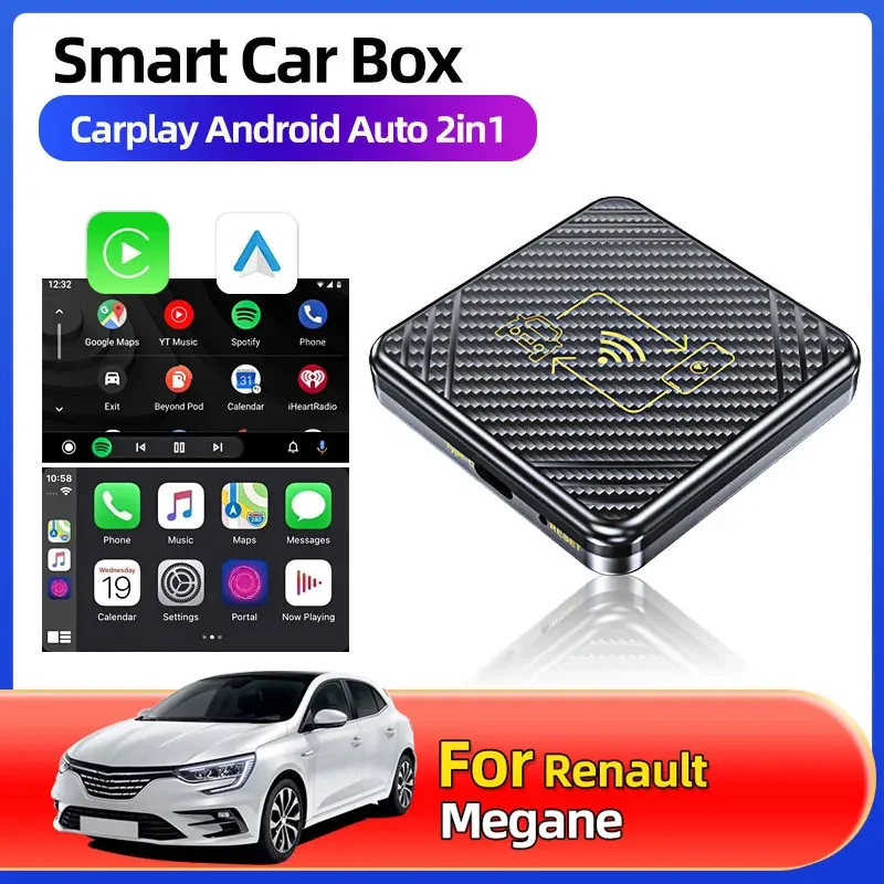 Новый 2 в 1, проводной к беспроводному адаптеру CarPlay Android Auto Type-c Stick Wi-Fi для телефона Apple iPhone Android для Renault Megane
