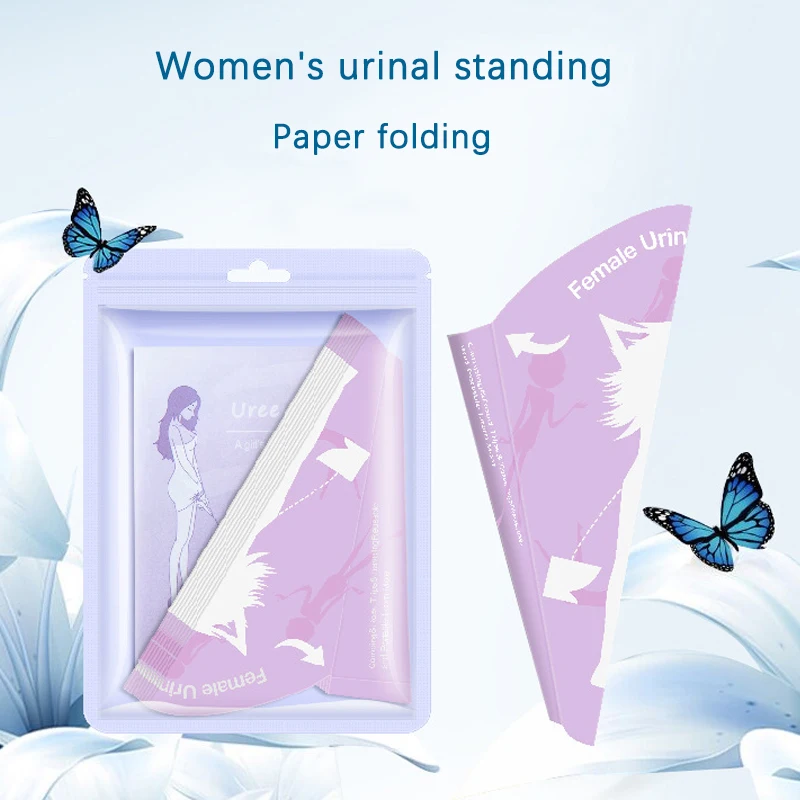 10pcs Disposable Female Urination Device Hygienic Leak-Proof Stand Up Portable Pee Paper Cup Foldable Women Urinal Funnel