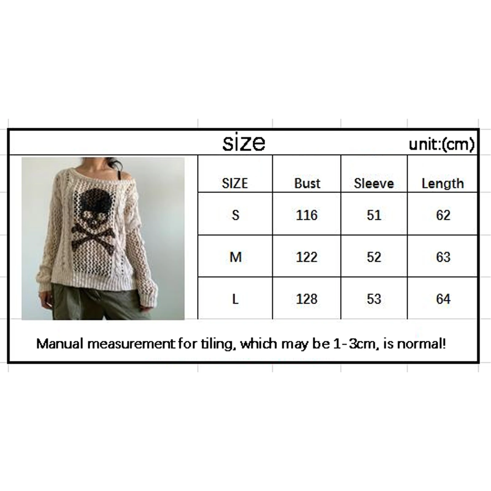 Harajuku Grunge Y2K Aesthetics Retro Jumpers Skeleton Print Hollow Out Knitted Sweater Autumn Full Sleeve Pullovers Korean