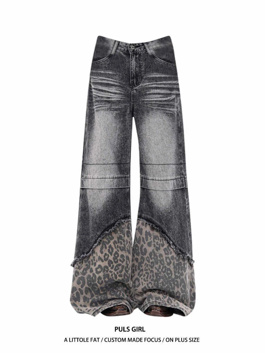 

Y2K Black Graffiti Worn Out Womens Jeans High Waist Vintage Straight Baggy Denim Pants Street American Wide Leg Denim Trouser