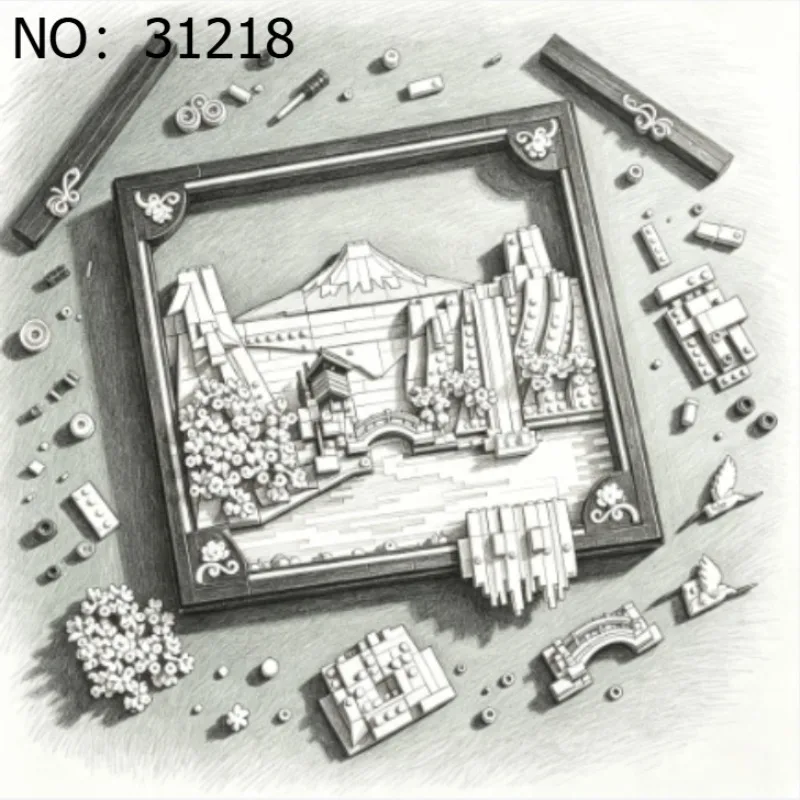 1892 Pieces of Art and Life Cherry Blossom Scenery Models DIY Creative Toys Home Decoration Holiday Gifts