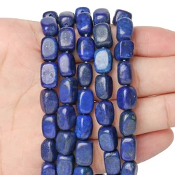 Natural Stone Square Lapis Lazuli Beads Tube Shape Loose Beads For Jewelry Making Handmade Bracelet Necklace Findings 8x12mm