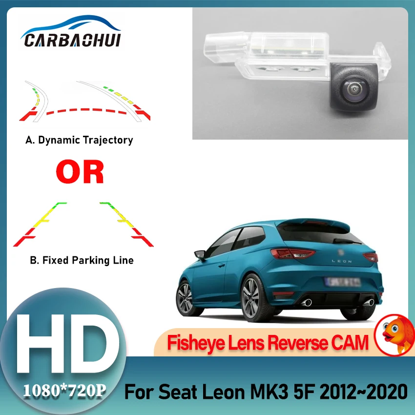Kamera cofania HD 1080 * 720 Fisheye do SEAT LEON MK3 5F 2012 ~ 2019 2020 Akcesoria do parkowania wstecznego Monitor LCD
