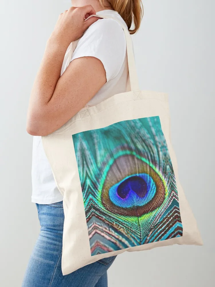 

Peacock Feather Tote Bag handbag tote bag custom foldable reusable bag eco pack