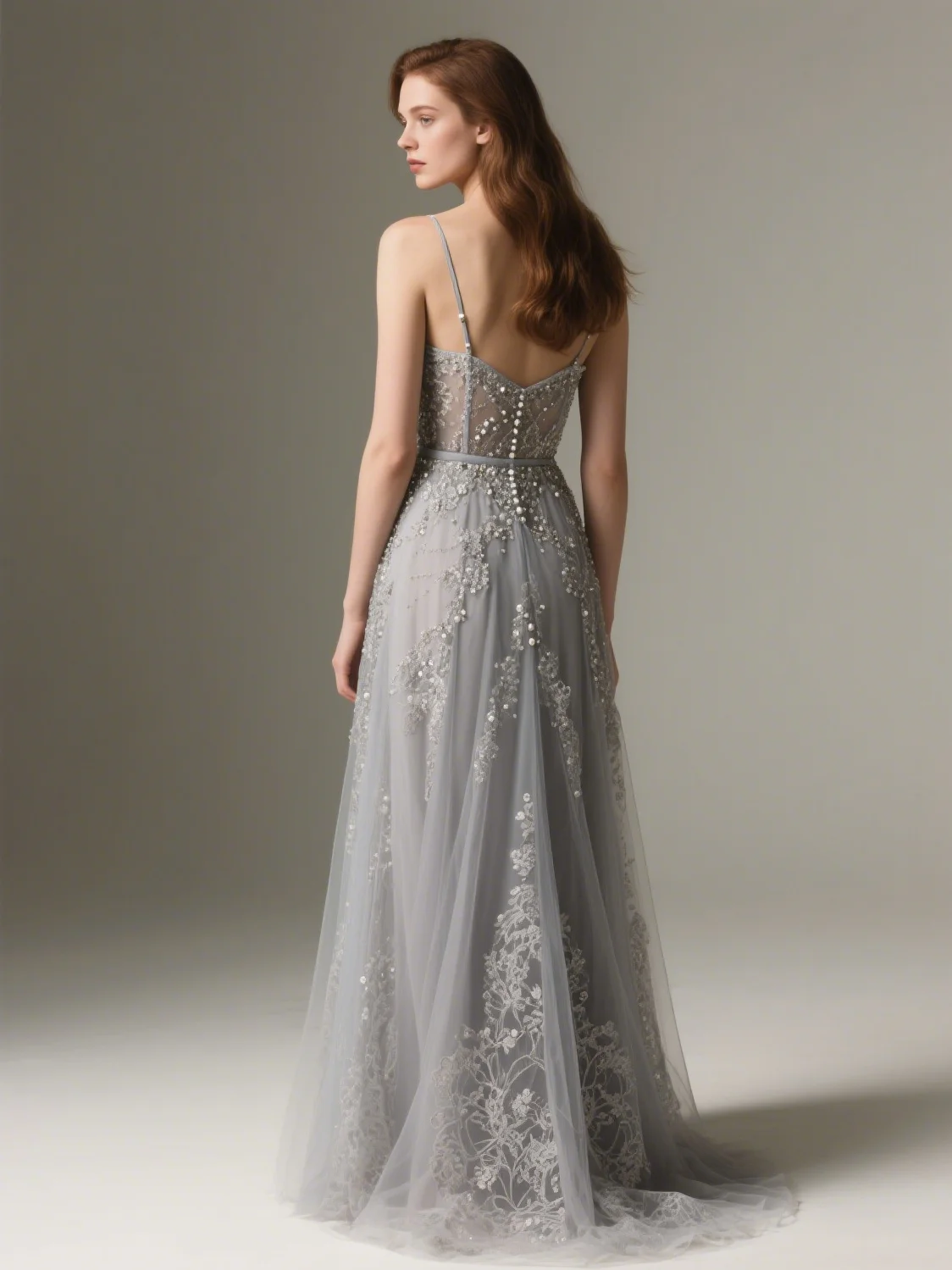 

Elegant A-Line Sleeveless Prom Gown Spaghetti Strap Tulle Sweep Train Sequins Beading Applique Evening Gown 2025 free customized