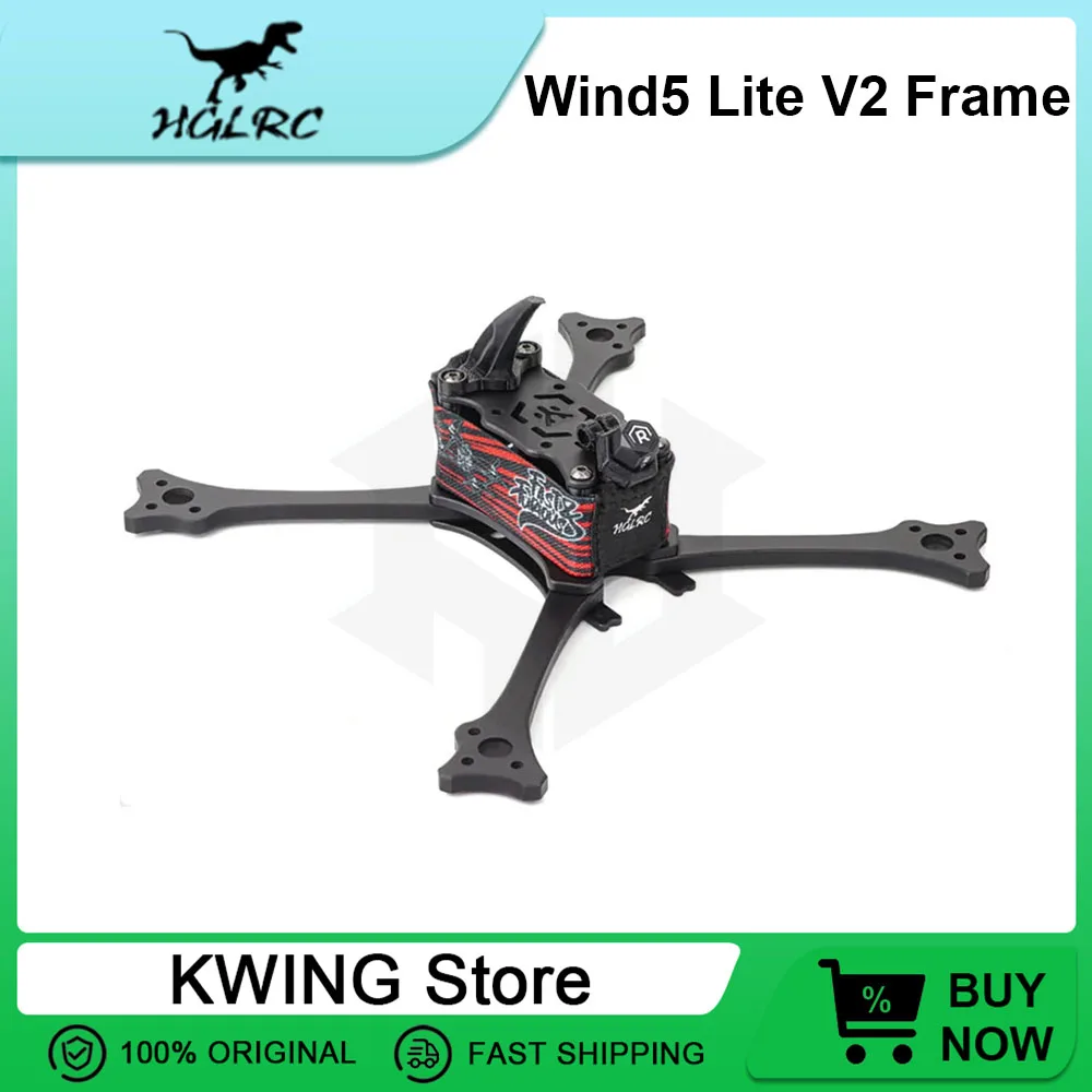 HGLRC Wind5 Lite V2 5inch FPV Frame KIT Lightweight 195mm Wheelbase X Structure For RC FPV Freestyle Racing Drone Quadcopter