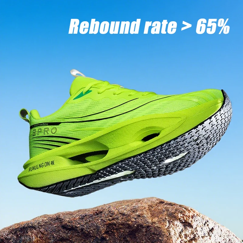 

New Cushioning Running Shoes for Men Lightweight Lace Up Carbon Plate Sports Women Non-slip Outdoor Athletic Male Sneakers