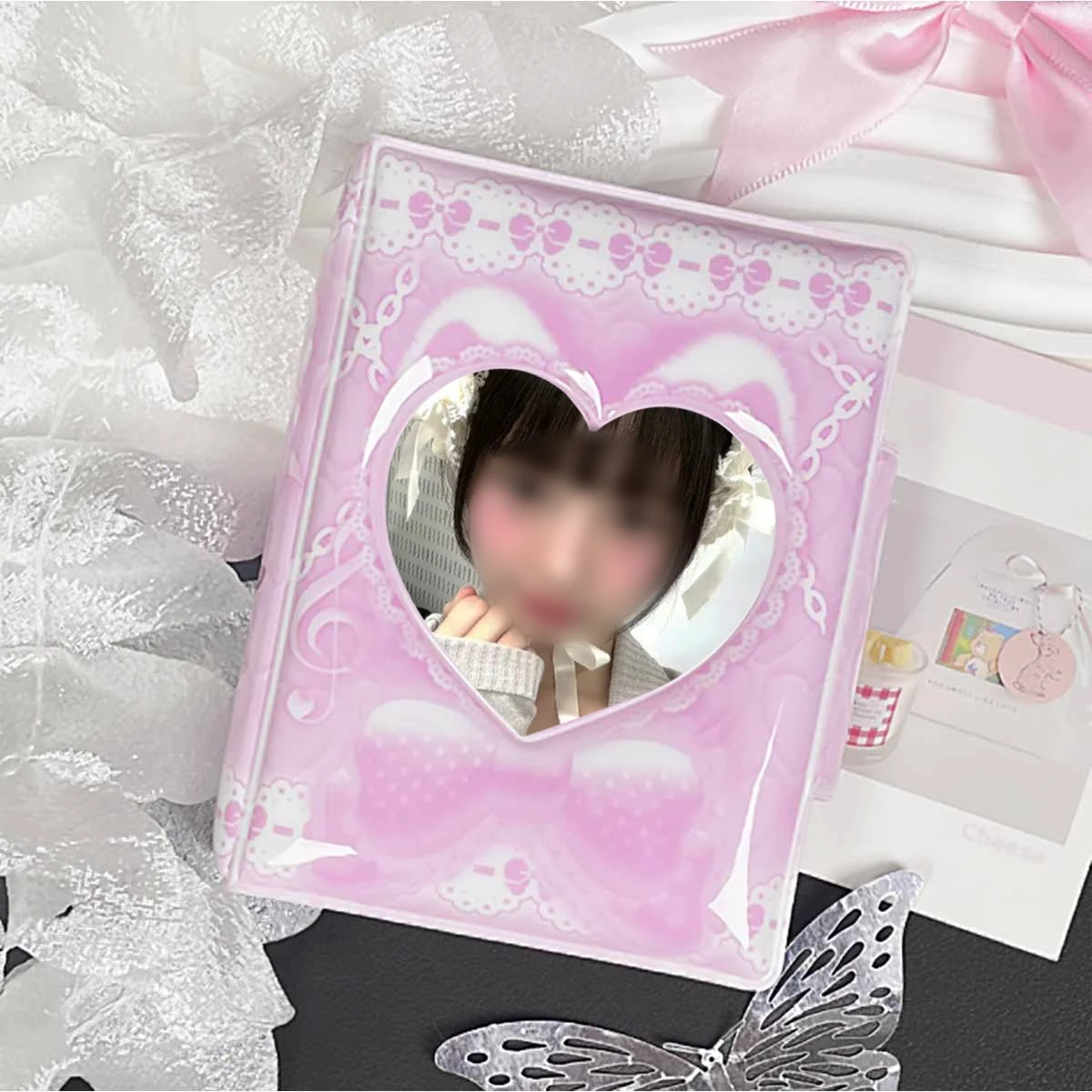 Cute Pink Cat Ear Bowknot Phot - Anime Merchandise Types ulasan dan harga