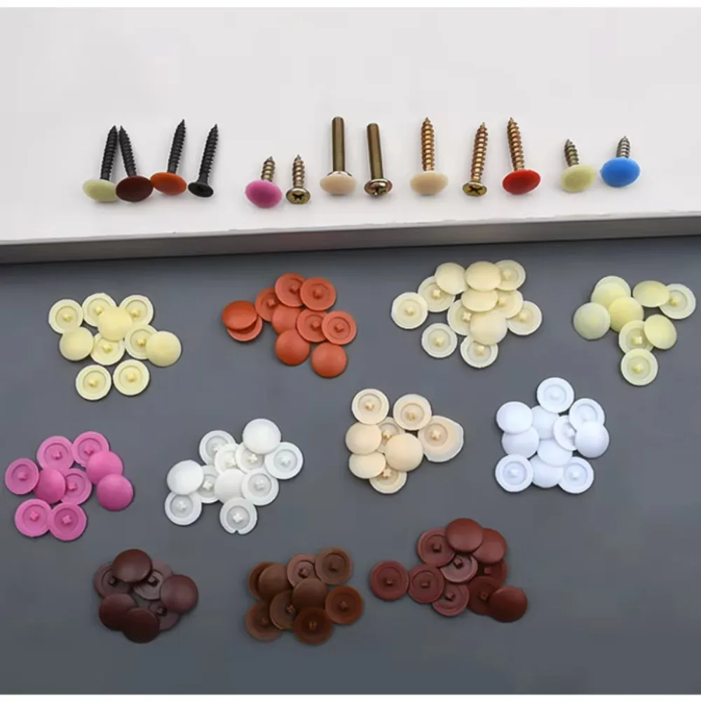 100Pcs Plastic Nut & Bolt Protective Covers, Exterior Decor Caps, Practical Self-tapping Screw Cover Furniture Hardware Fittings