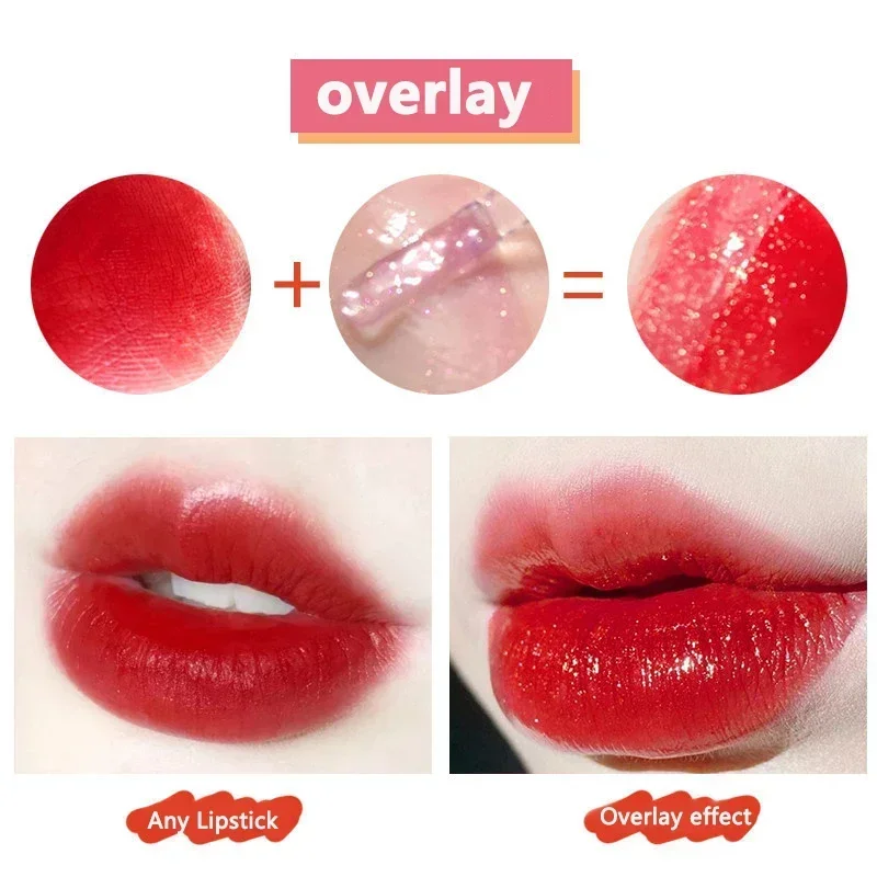 Heallor baby blue spiegel klarer lip gloss perlmutt verführer ische lippen glasur glitter lippen lang anhaltende wasserdichte gelee toot lippen öl balsam