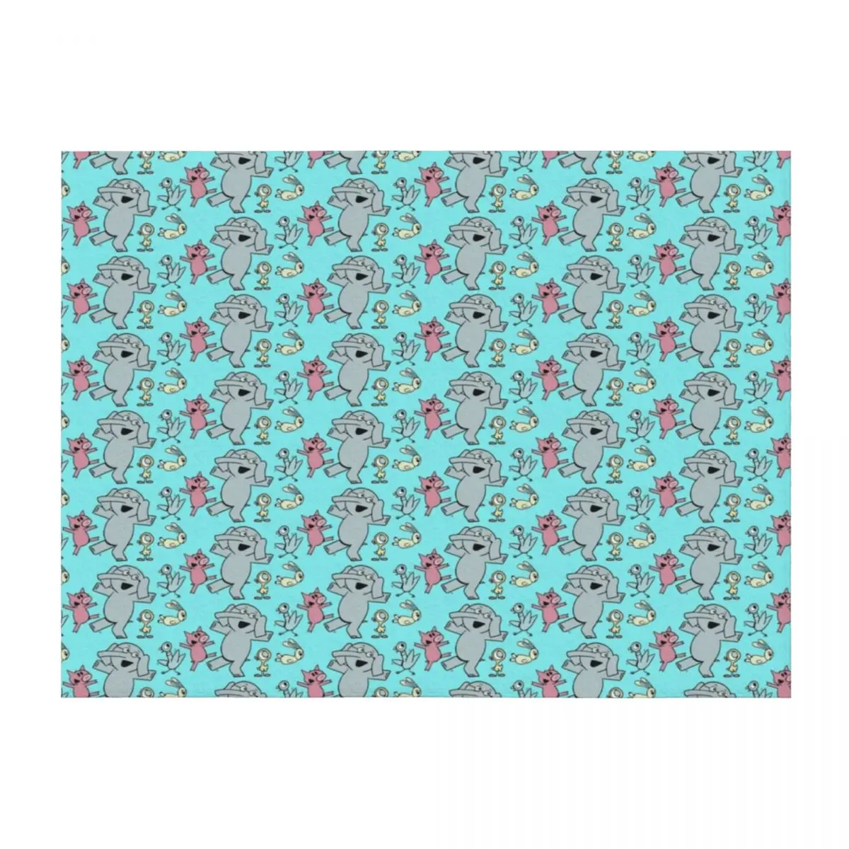 

Elephant and Piggie dancing with friends Throw Blanket Summer Fashion Sofas Luxury St blankets ands Blankets