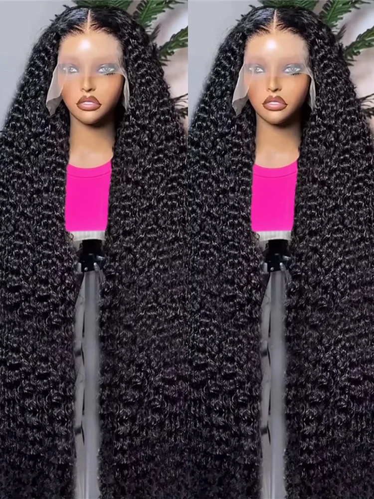 Parrucche Glueless per capelli umani ricci neri al 100% 13x6 Parrucca anteriore in pizzo HD Frontale Jerry Riccioli birmani Chiusura Multi Separazione Intrecciata Indossare