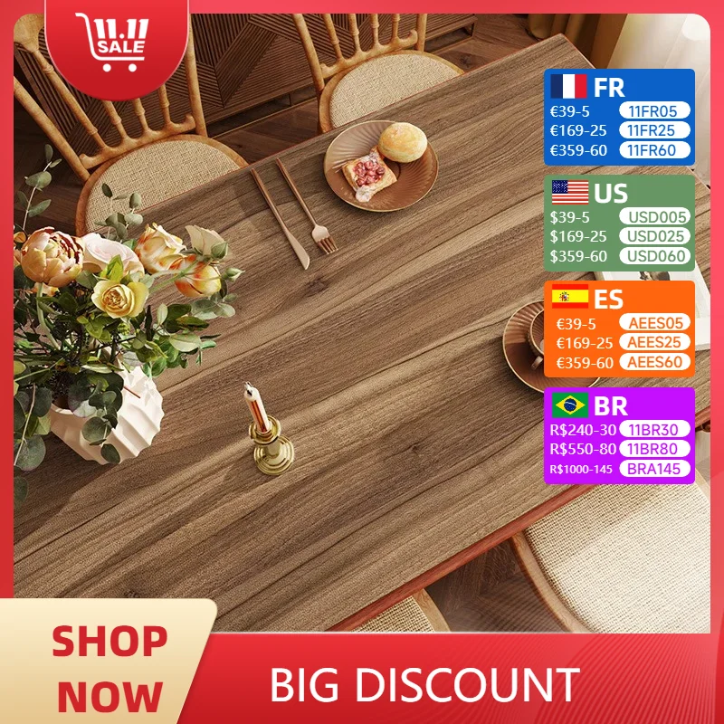 Imitation Wood Grain Dining Table Mats Anti-slip Waterproof Oil-proof PVC Leather Anti-scalding Soft Cushion Desk TV Cabinet Mat