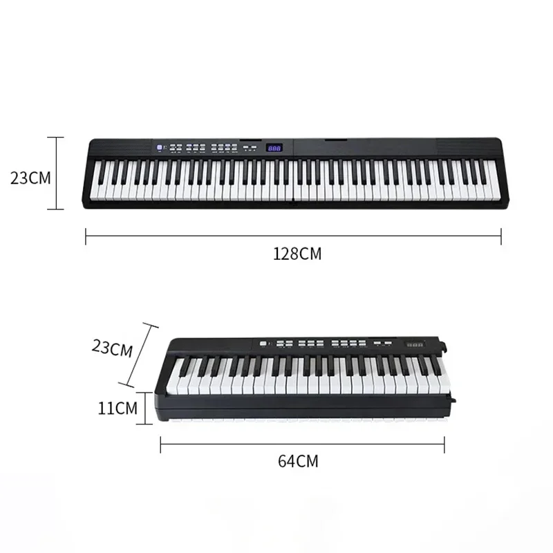 88 Key Foldable Electronic Organ Portable Adults Beginners Keyboard Instruments Step By Step Heavy Hammer Electric Organ