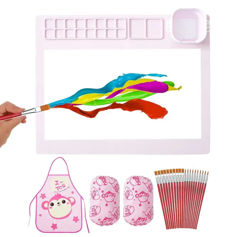 Silicone Art Mat Silicone Paint Mats Sheet For Kids Craft Casting Molds Washable Drawing Board Silicone Artist Mat For Art