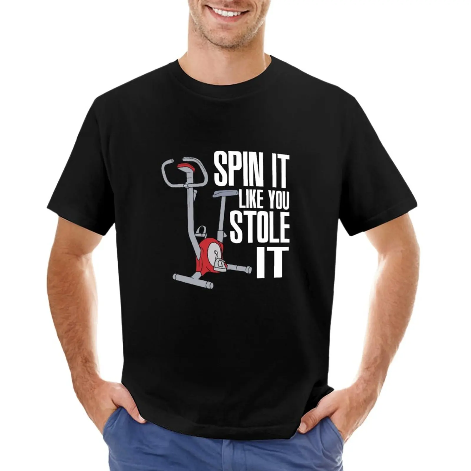 

Spin Indoor Cycling Bike Exercise Enthusiast T-Shirt vintage quick drying sweat mens vintage t shirts