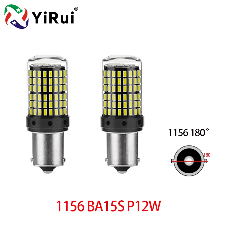 YiRui 2 stuks 12-48V Nieuwe Led-lampen 144smd Lamp Reverse Richtingaanwijzer BA15S P21W BAU15S PY21W 7440 W21W P21/5W 1157 BAY15D - afbeelding 1