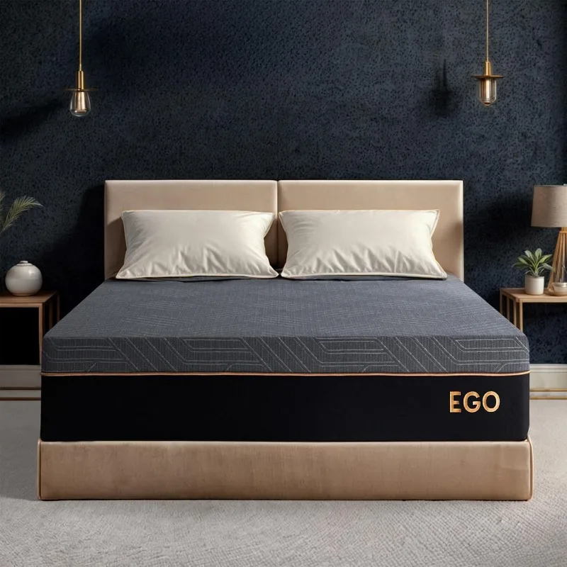 EGOHOME 12 Inch Queen Mattress, Copper Gel Cooling Memory Foam Mattress for Back Pain Relief