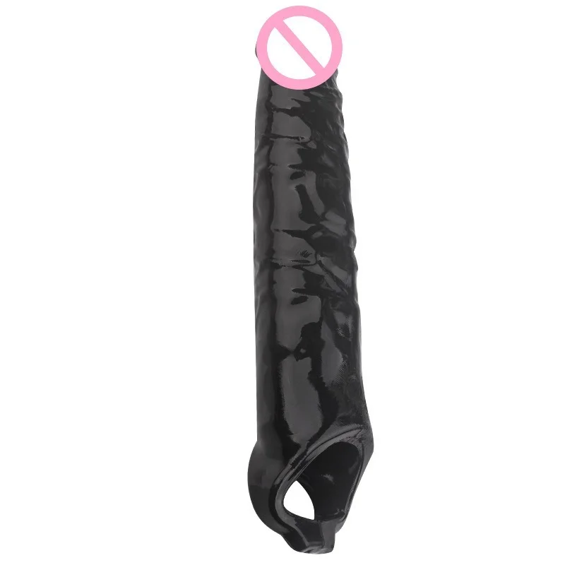 28cm Reusable Long Large Silicone Cockring Penis Enlargement Condom Delay Ejaculation Dick Sleeve Extender Male Enhancer Sextoy