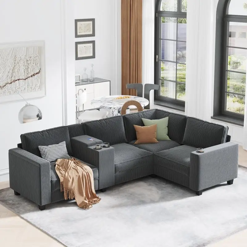 

Elegant Modern Sofa withComfortable Cushions and Stylish Design for Living Room