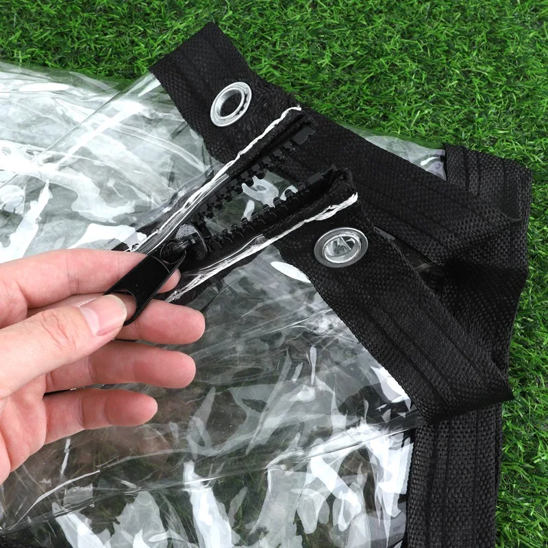 Customized transparent PVC rainproof cloth with zipper outdoor pergola waterproof canopy home door and window zipper tarpaulin