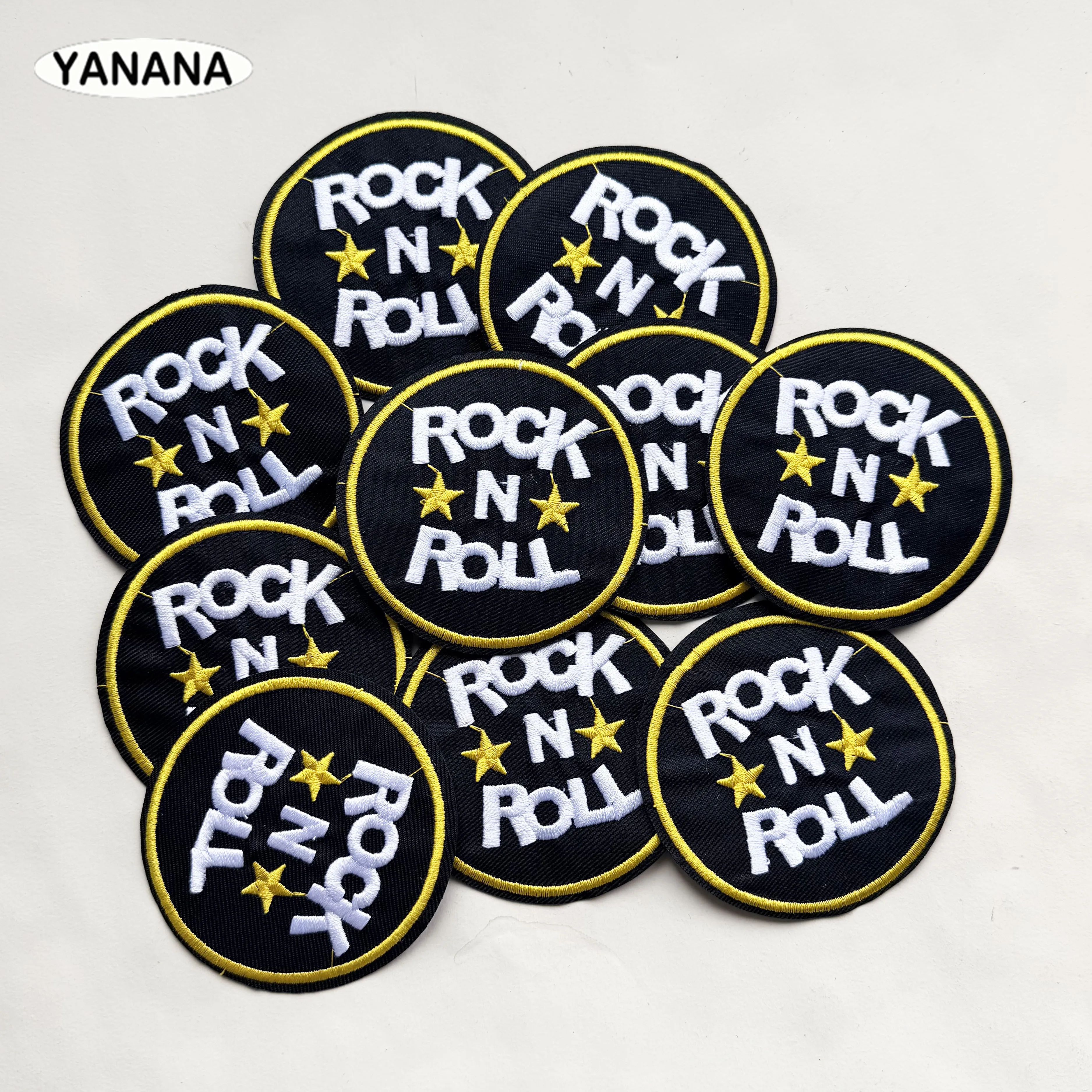 1/10 PCS Rock and Roll Patch Iron On Patches Badges Embroidered For Clothing DIY for Jackets Jeans Applique Sewing