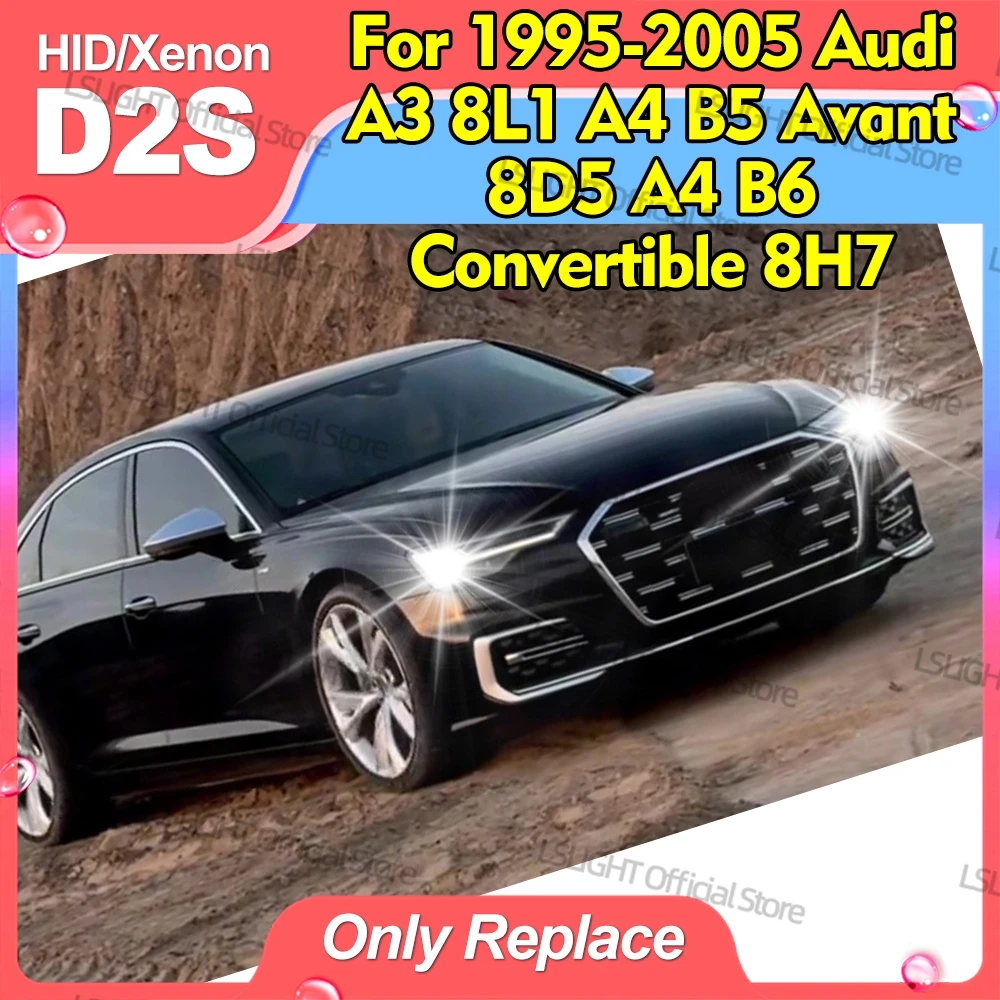 2x HID Xenon Headlights D2 D2S For 1995-2005 Audi A3 8L1 A4 8D2 B5 Avant 8D5 A4 B6 Convertible 8H7 Car Lamps 6000K 8000K 10000K