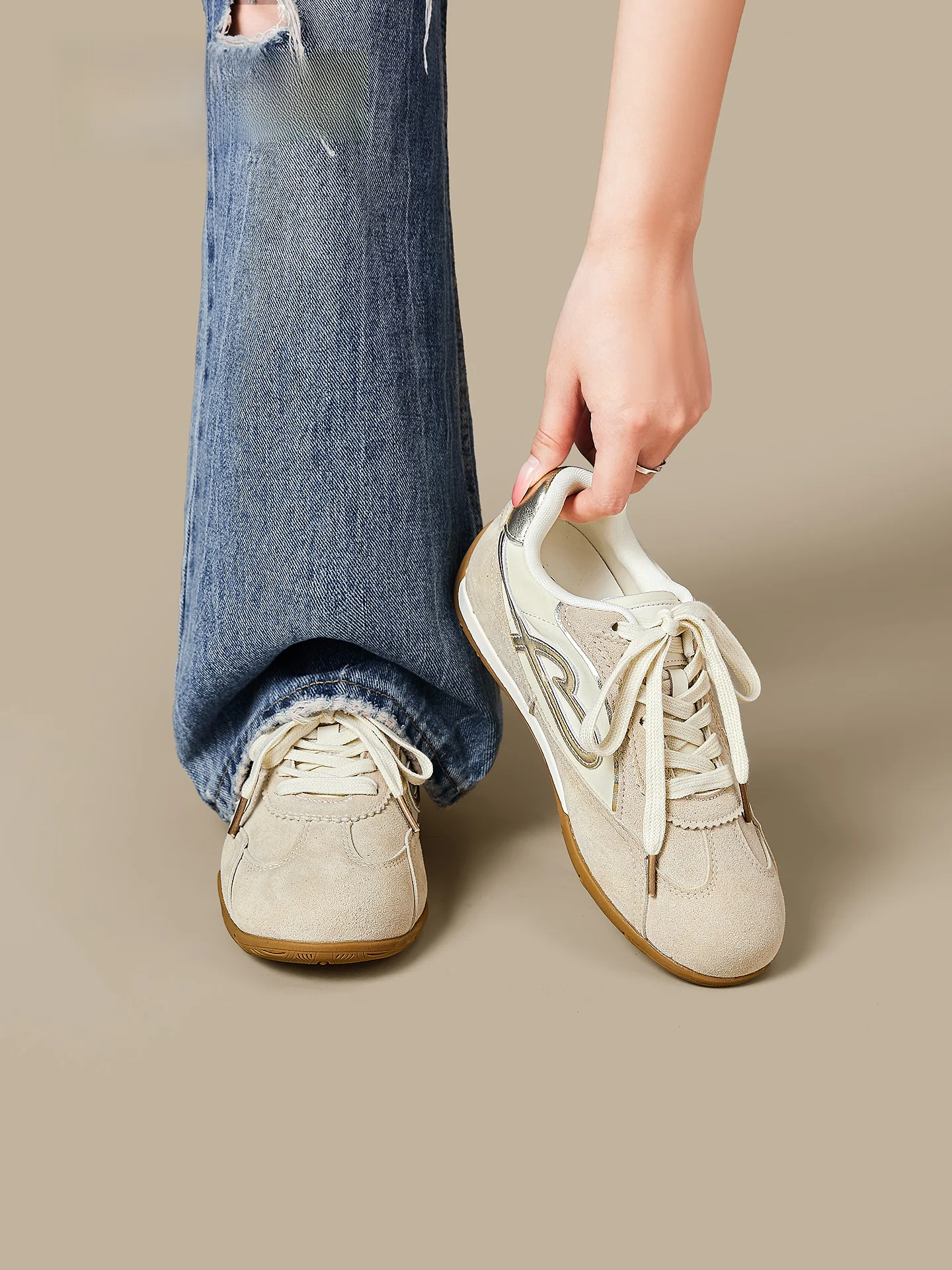 Agsdon Thick Bottom Sports Shoes Women's 2026 New Summer Miu Ballet Style Increased Height Casual Shoes Cross Buckle